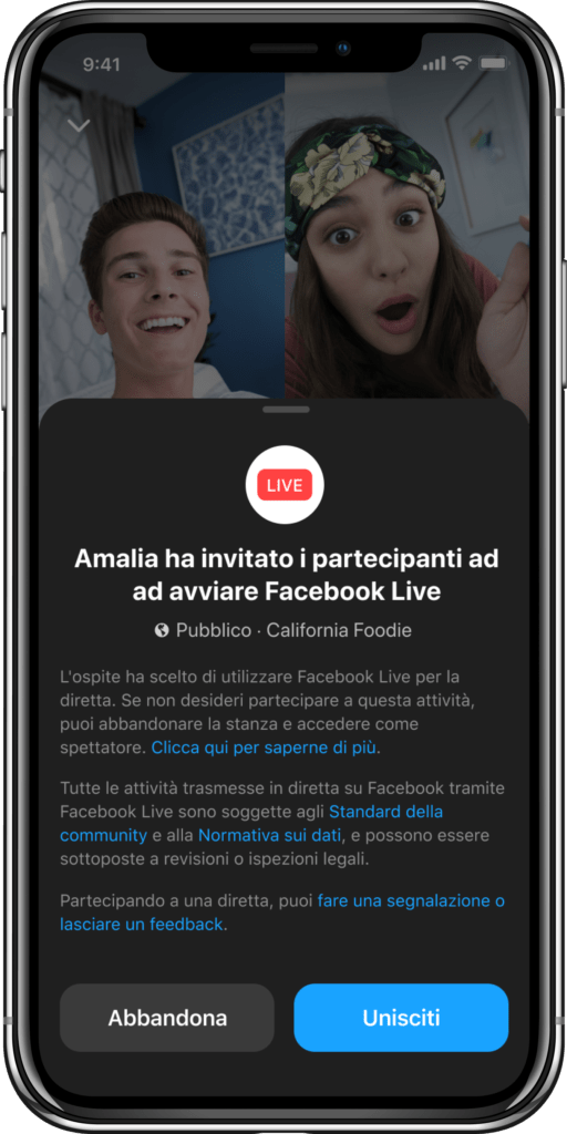 Un nuovo modo di andare in diretta su Facebook dalle Messenger Rooms