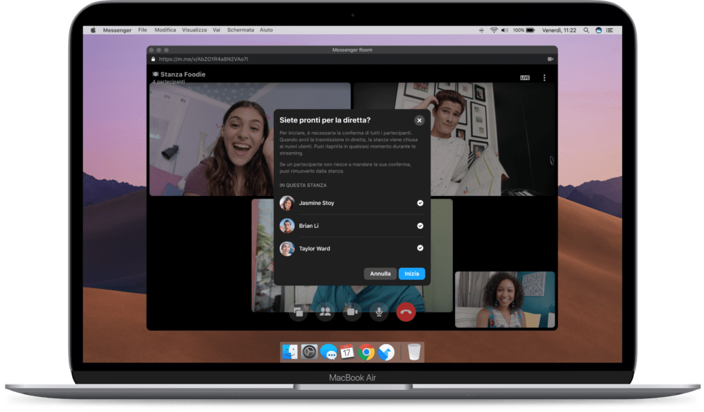 Un nuovo modo di andare in diretta su Facebook dalle Messenger Rooms