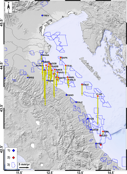 Deformazione del suolo nell’Adriatico settentrionale: il database