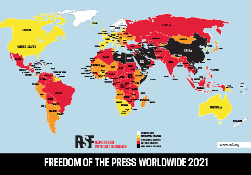 situazione nel mondo libertà di stampa