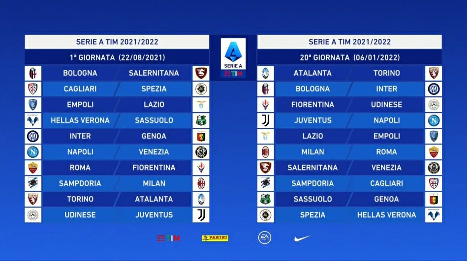 Nasce la Serie A 2021/2022, ecco il calendario