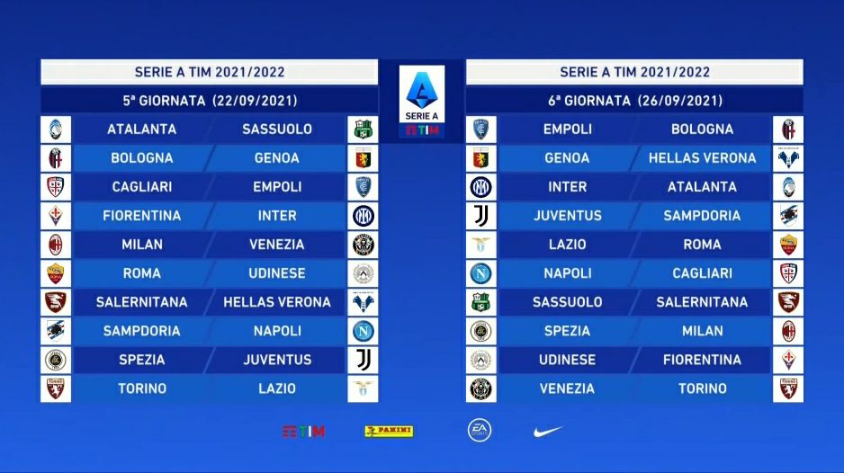 Nasce la Serie A 2021/2022, ecco il calendario