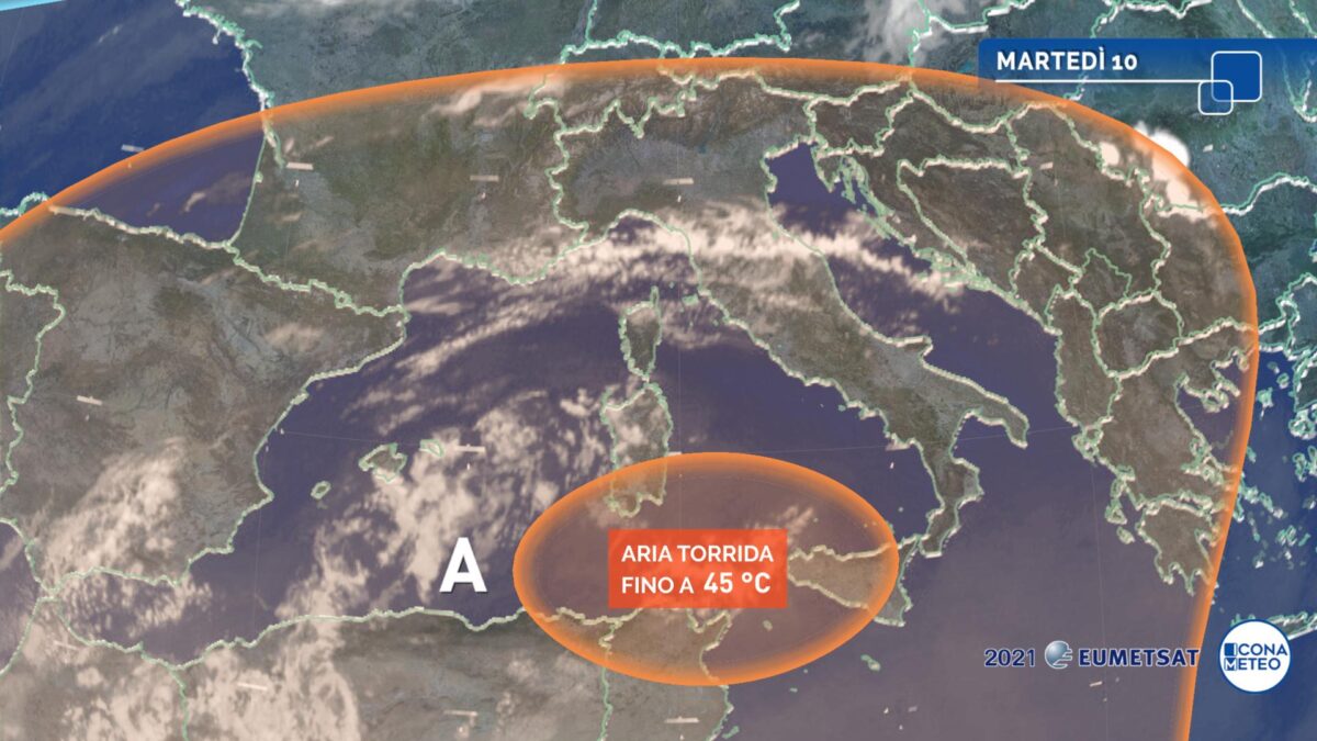 Caldo estremo: punte intorno ai 45 gradi nelle zone più roventi