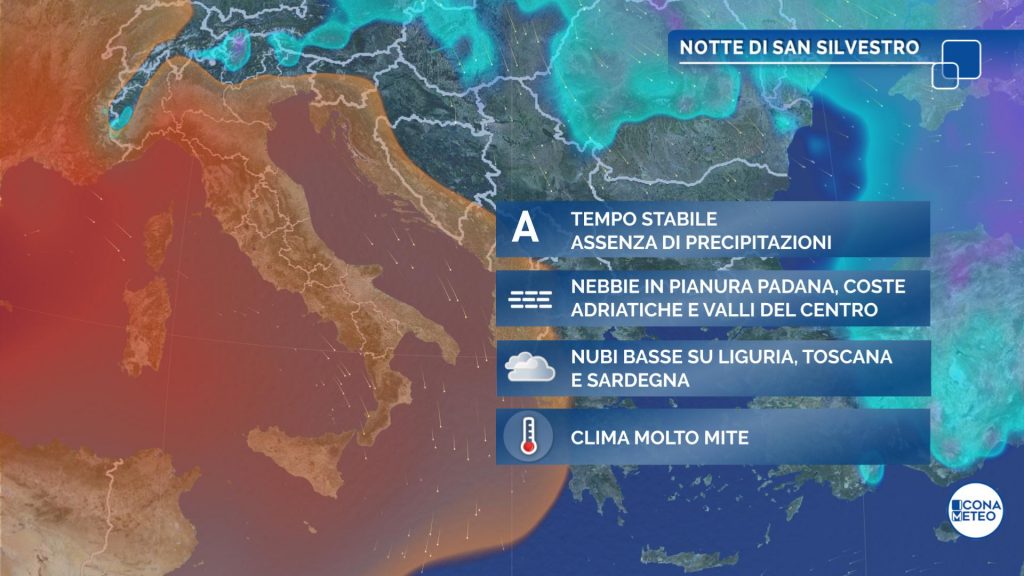 Meteo per la notte di San Silvestro