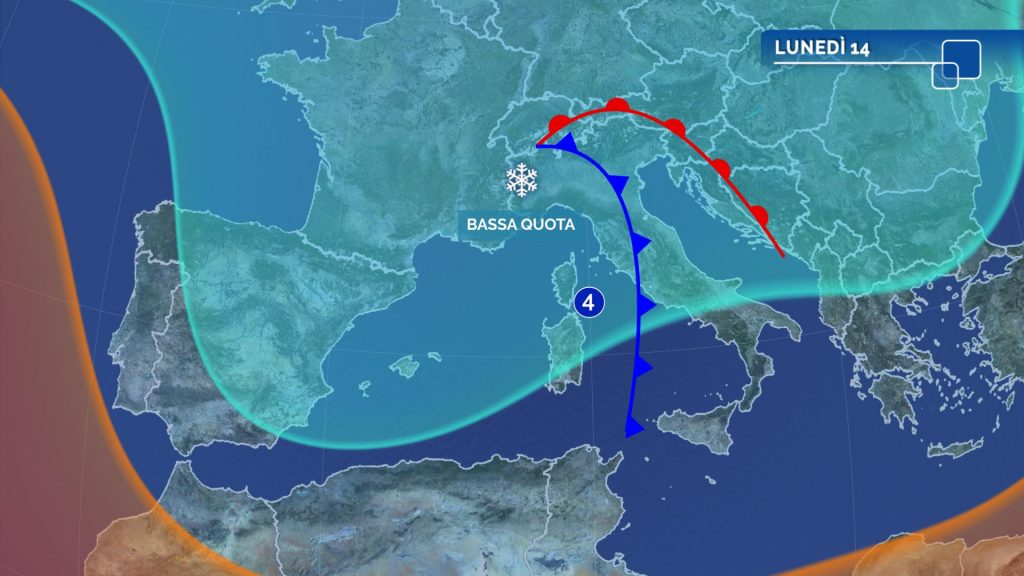 Meteo: pioggia e neve in arrivo, possibili fiocchi fino in pianura