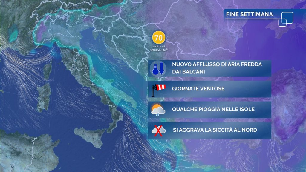 Meteo: Irruzione artica tra domani e il week end clima invernale