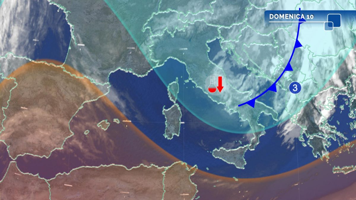 Meteo: fronte freddo al Sud con piogge e vento forte