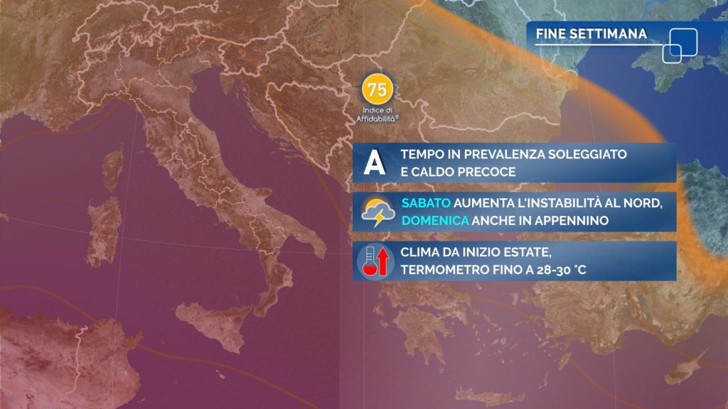 Meteo: insiste il caldo estivo ma arriva anche qualche temporale