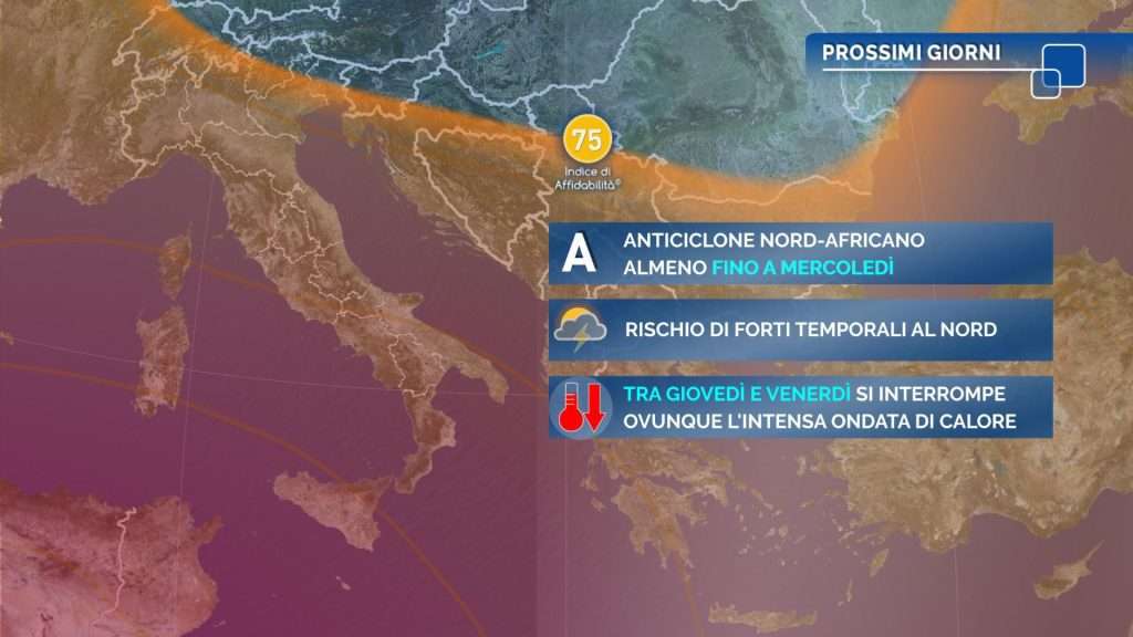 Meteo oggi: caldo intenso fino a mercoledì, poi graduale attenuazione