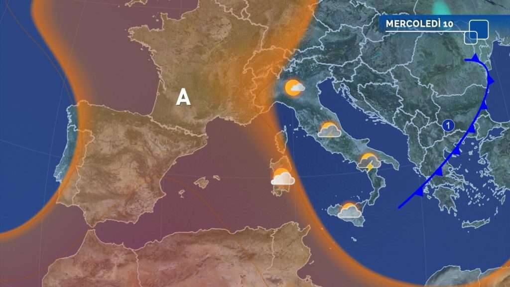 Previsioni meteo per la giornata di domani