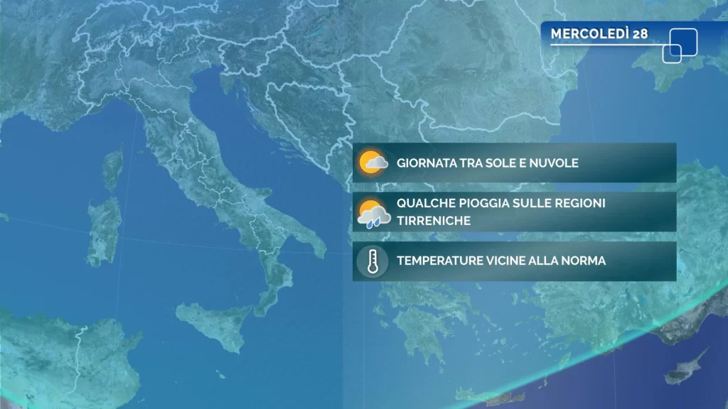 Meteo oggi: fase variabile sull'Italia con deboli piogge