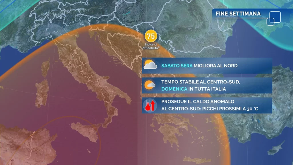 Meteo oggi: maltempo al Nord e caldo anomalo al Centro-Sud