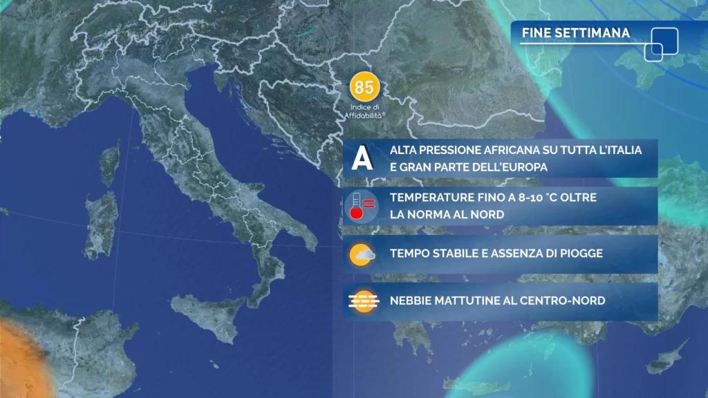 Meteo oggi: alta pressione africana su Italia ed Europa