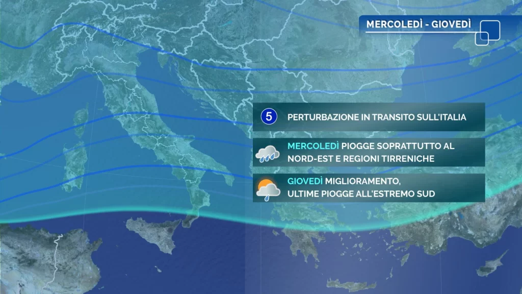 Meteo oggi: alta pressione ancora lontana, attese due perturbazioni