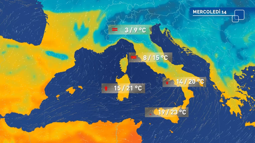 Meteo oggi: tre perturbazioni fino a giovedì