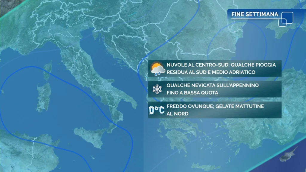 Meteo oggi: aria fredda per tutto il weekend