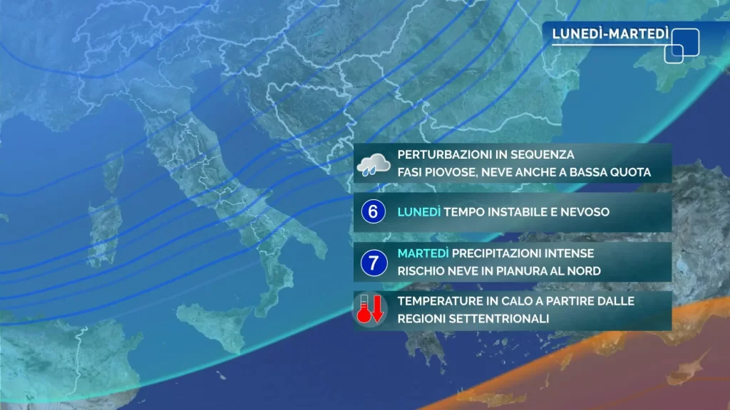 Meteo oggi: inverno in arrivo con maltempo