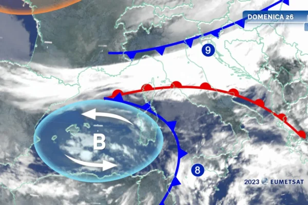 Meteo oggi: maltempo con piogge al Centro-Sud e sull'Appennino