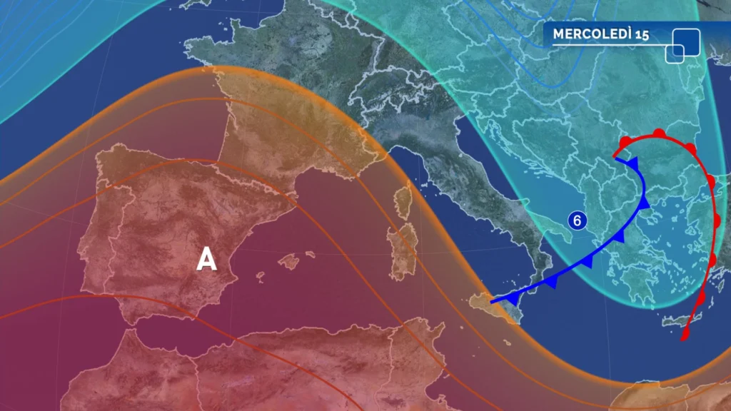 Meteo oggi: perturbazione in transito, pioggia e vento forte