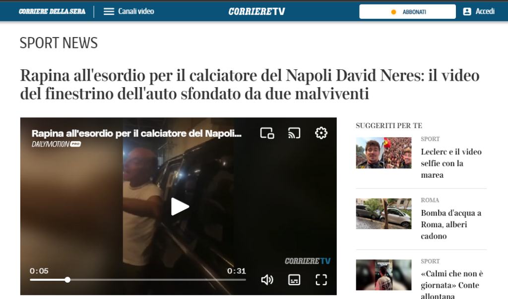 La retorica su Napoli, i furti, i calciatori